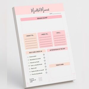 Brain Dump Notepad Self Care Planner Pad Gift